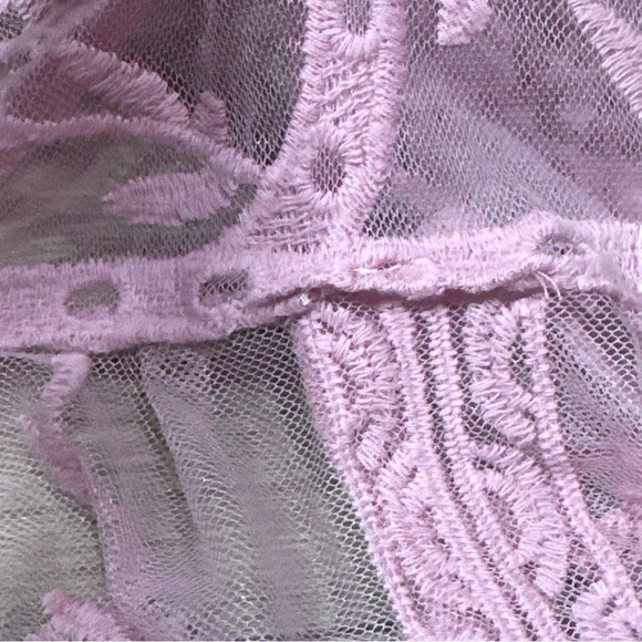 Bohemian Light Pink Lace Crochet Long Kimono - Picture 7 of 10